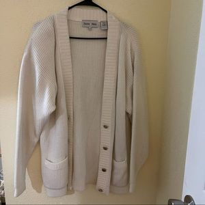 Baxter & Wells white button down sweater cardigan